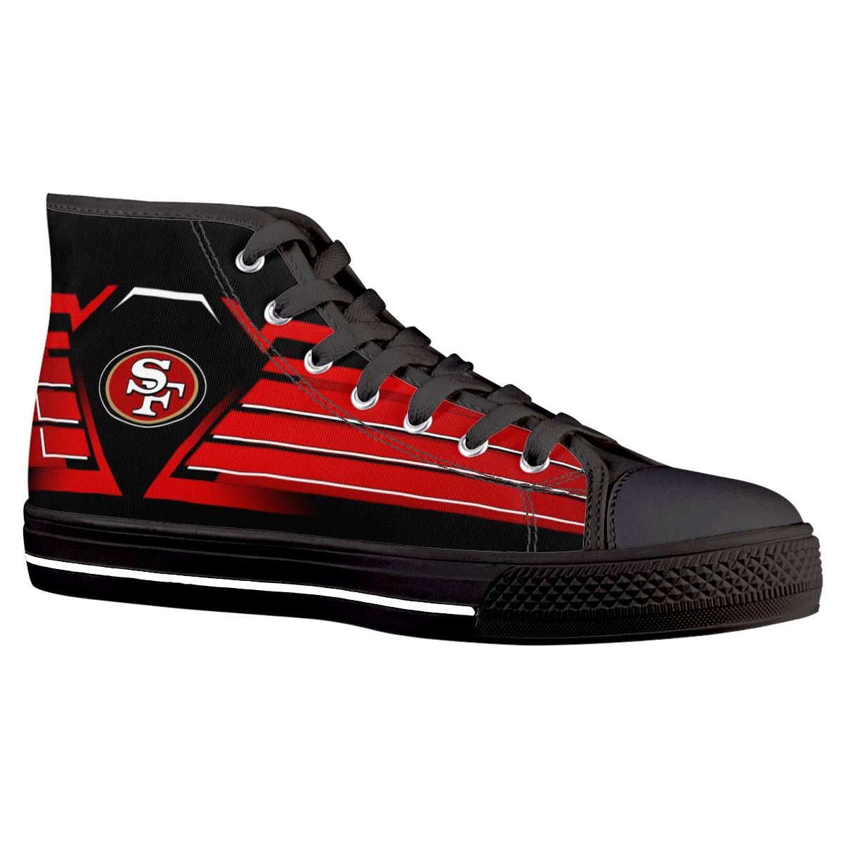 Men's San Francisco 49ers High Top Canvas Sneakers 007